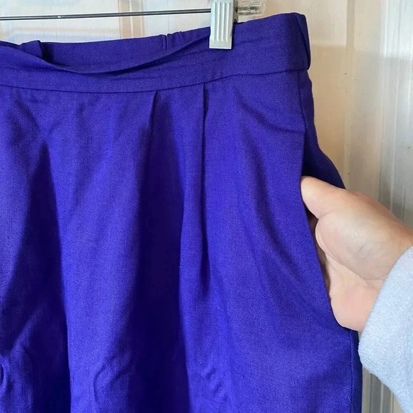 Vintage Galleria Sport Linen Blend Purple Pencil Skirt Women Plus Size 18 Pocket - Picture 8 of 9